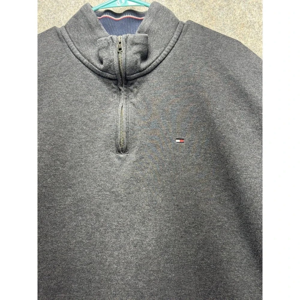 Men's Tommy Hilfiger 1/4 Zip Pullover Sweater - Grey - XXLarge‎